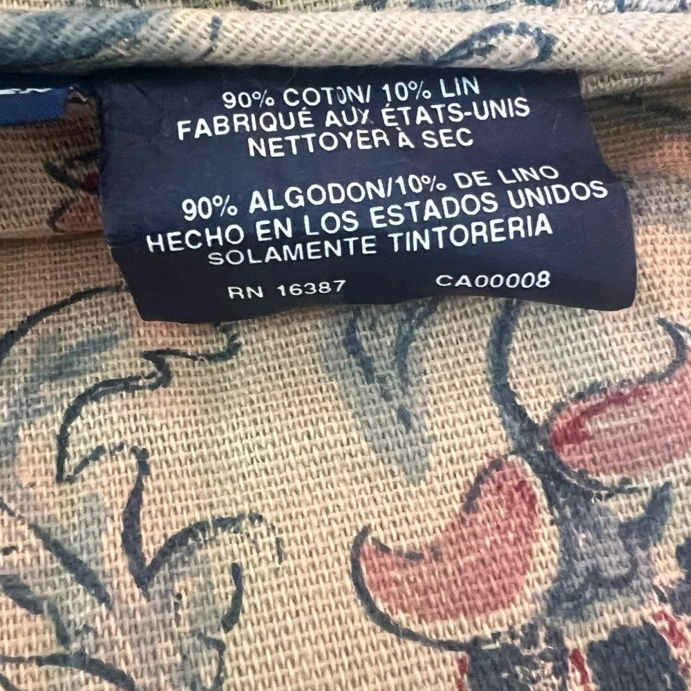 Vintage Ralph Lauren Provence Queen Full Comforter Beige Floral Cotton Linen EUC